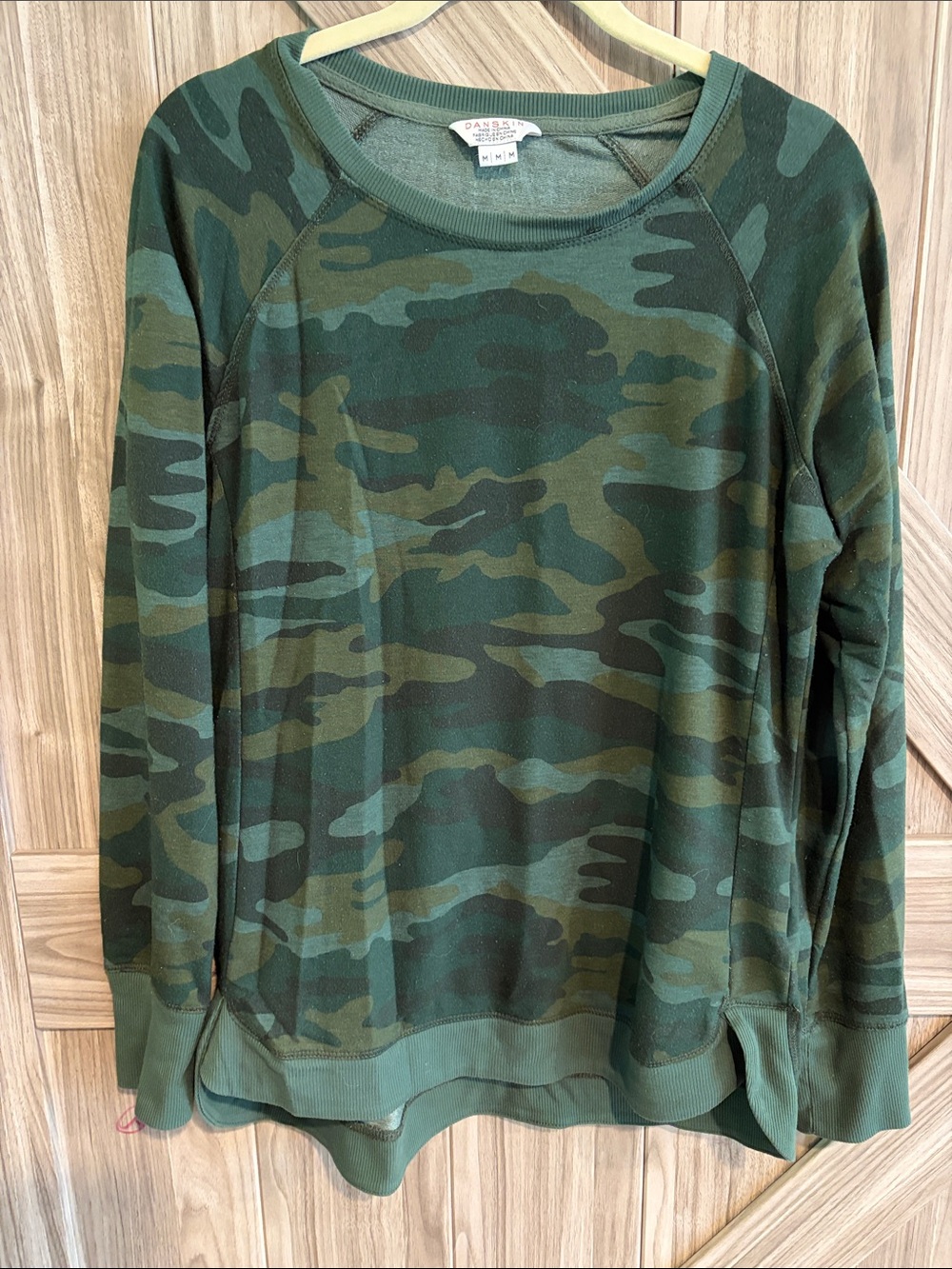 Danskin Green Ribbed-Neck Sweatshirt